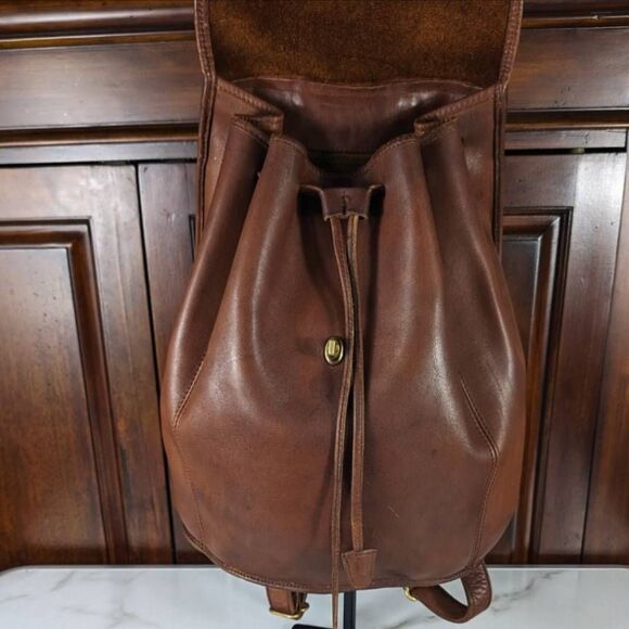 Coach 90s British Tan Leather Rucksack Backpack 9943. - Picture 4 of 12